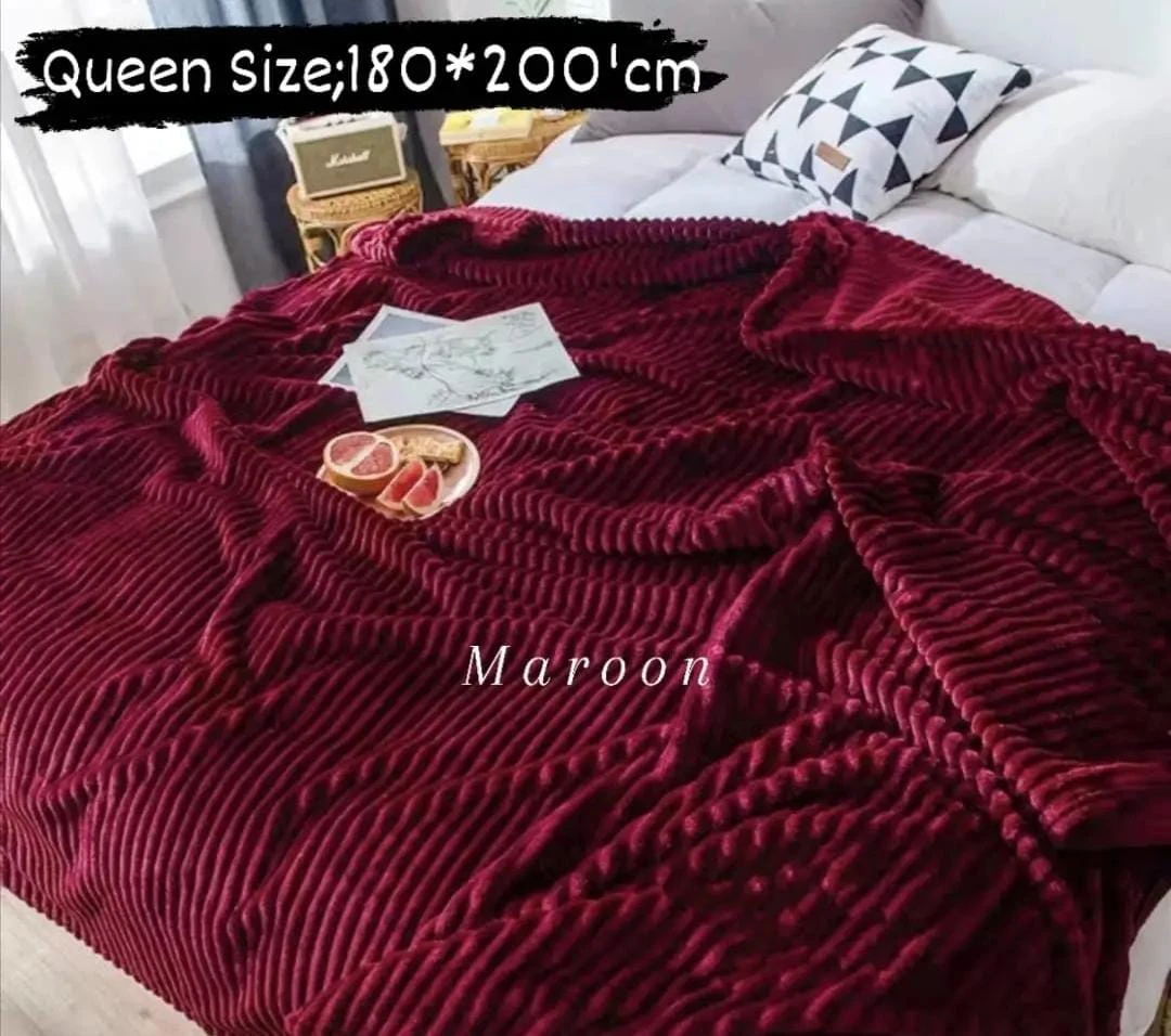 Plain Colour Velvet Fleece Blanket - Image 5