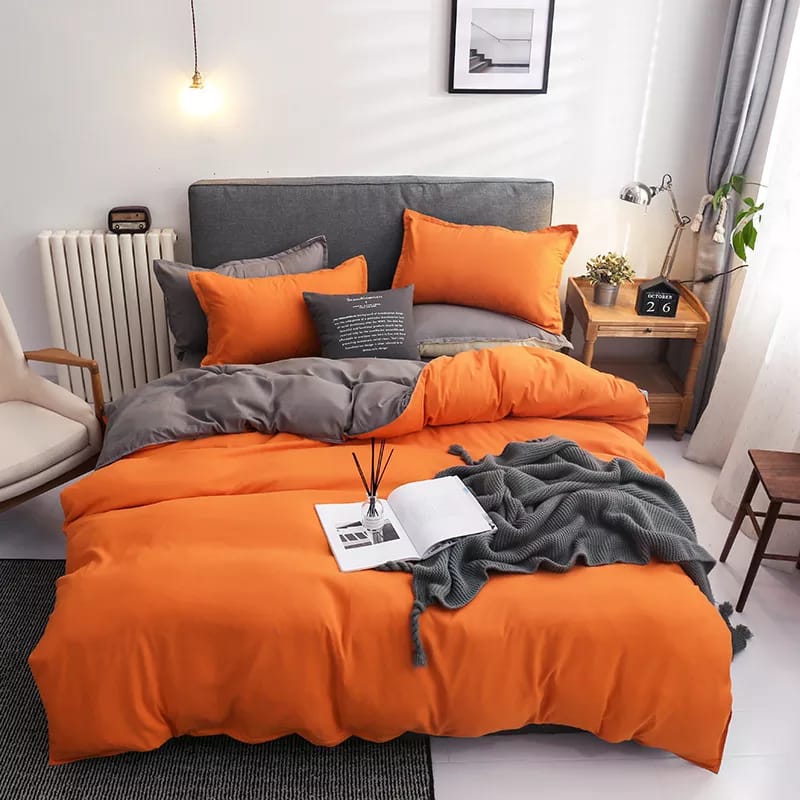 orange- grey 2 sided duvet cover set. Size 5by 6 @ksh 2400 , size 6by7 @ ksh 2600