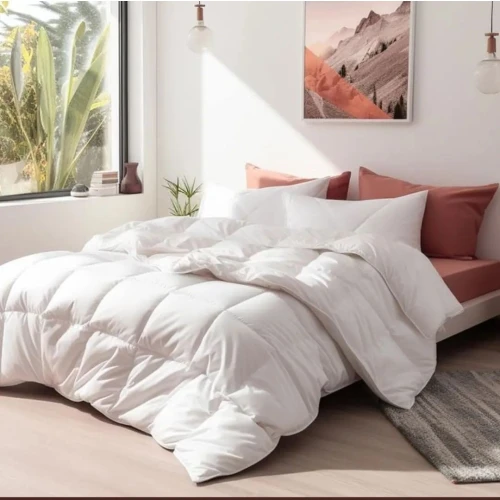 White Binded 7 by 8 Duvet