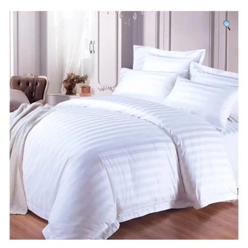 White Stripped Duvet Cover Set