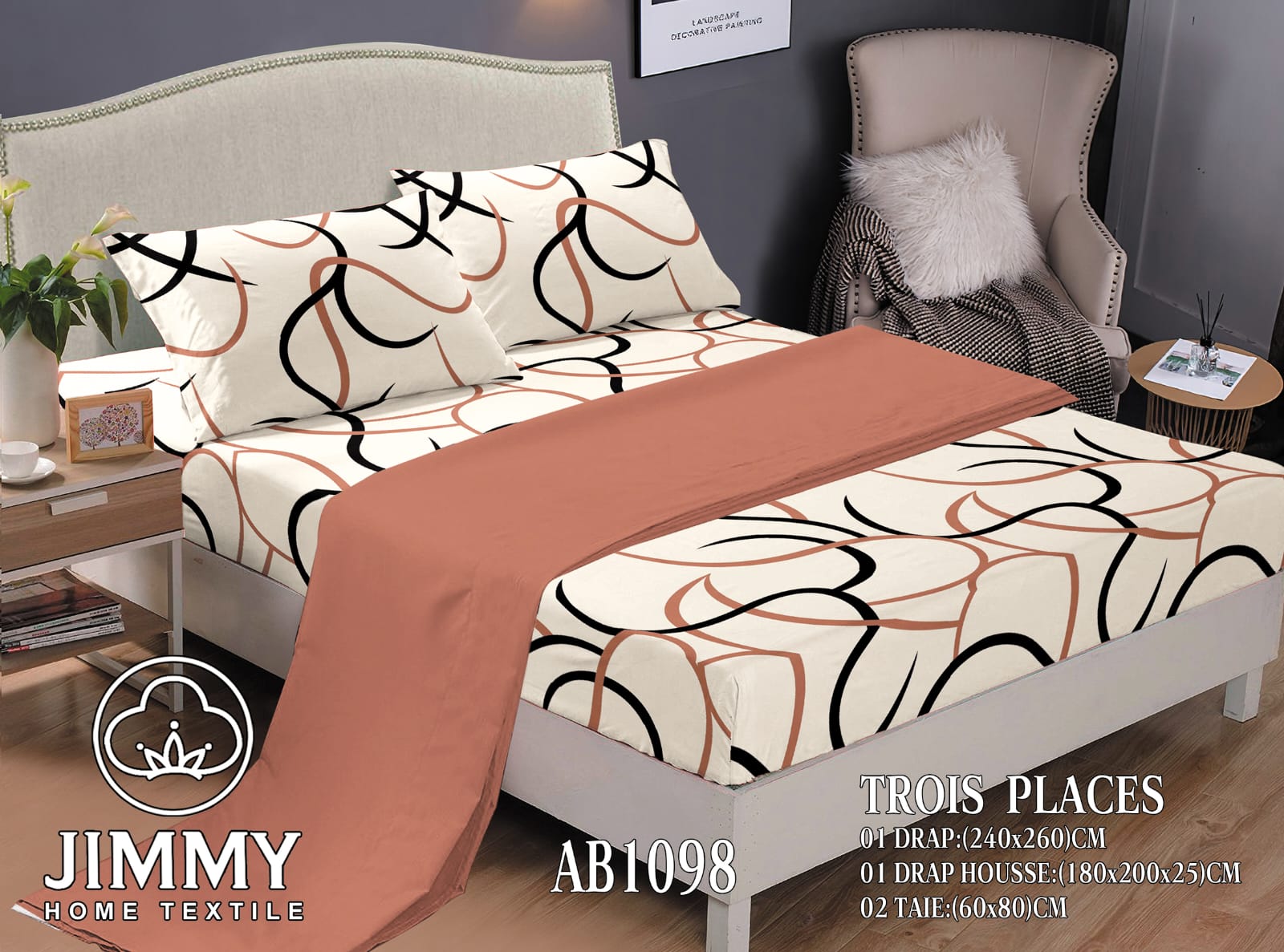 FLOWERED FITTED BEDSHEET- Size 6by6